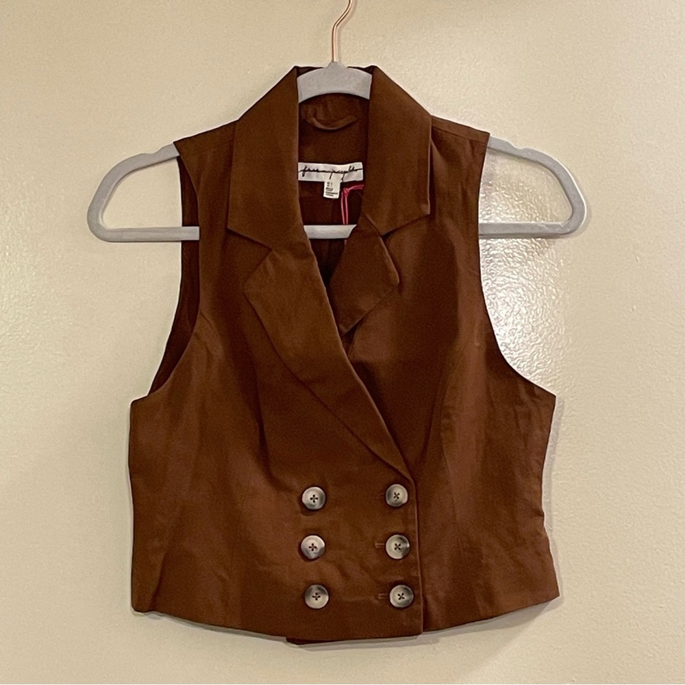 FREE PEOPLE Gabbie Vest Suit Set in Brown - Picture 5 of 13